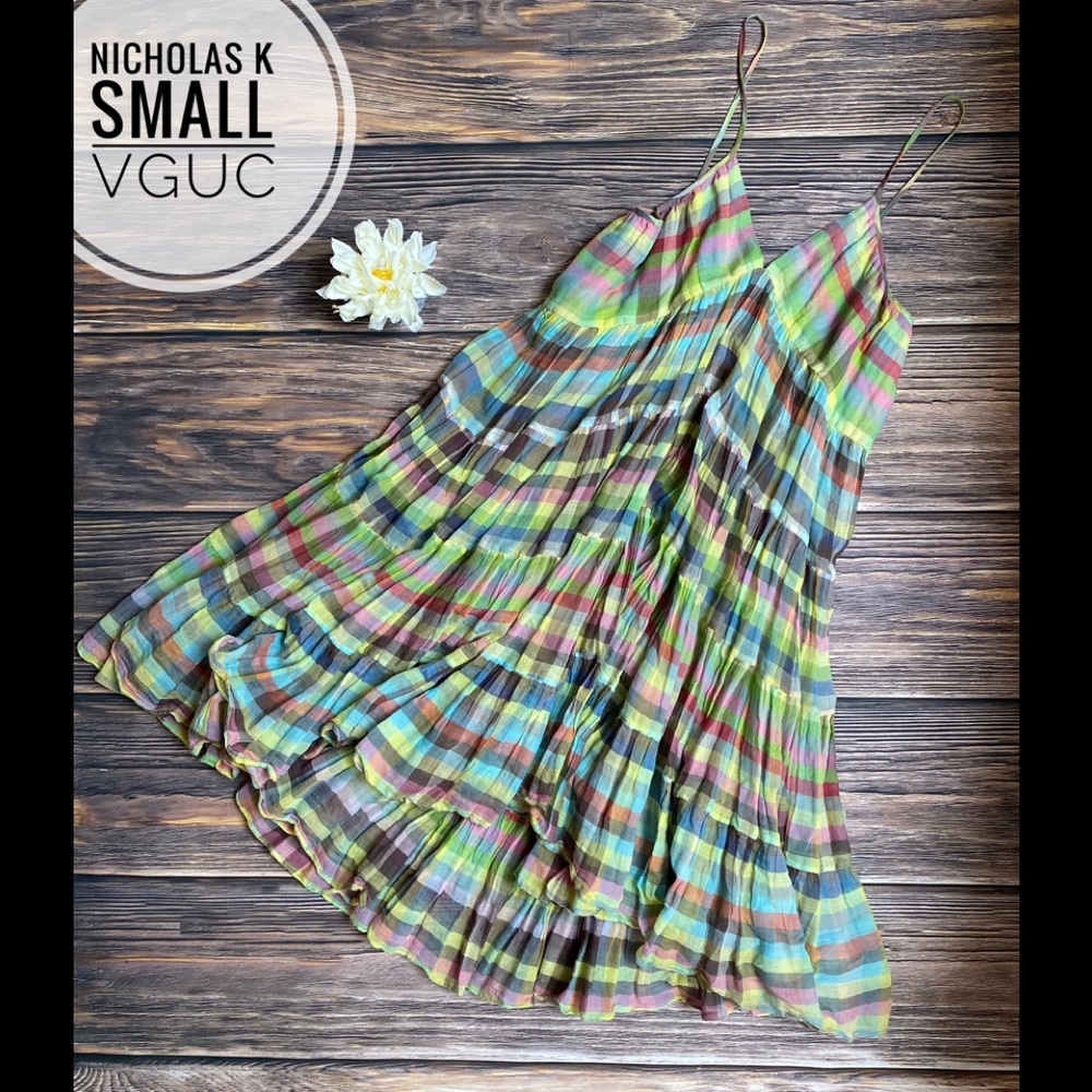 Nicholas K plaid maxi dress